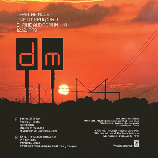Depeche Mode "Live At KROQ 106.7, Shrine Auditorium 12/12/1998" LP
