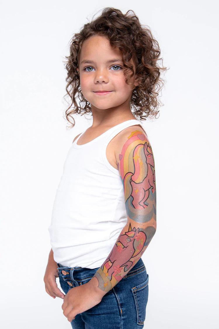 Rainbows and Unicorns - Temporary Sleeve Tattoo