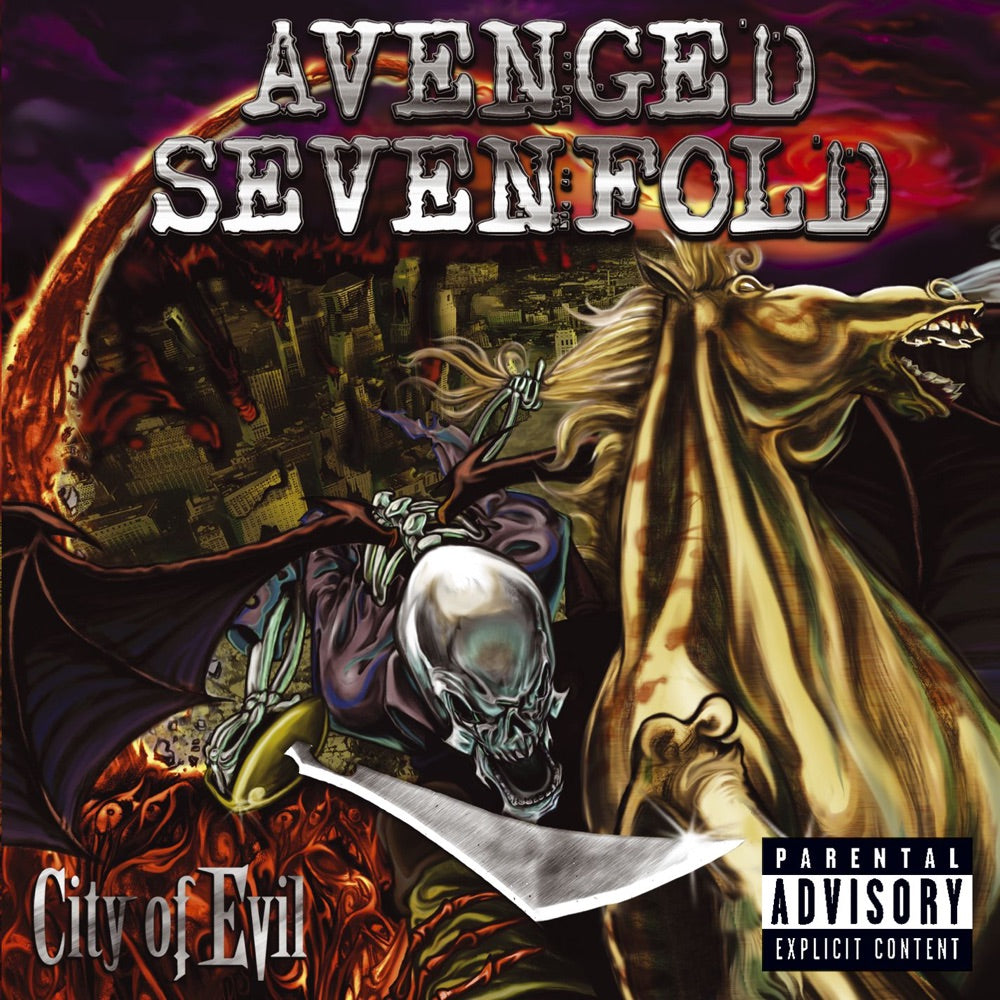 Avenged Sevenfold City of Evil CD cover art