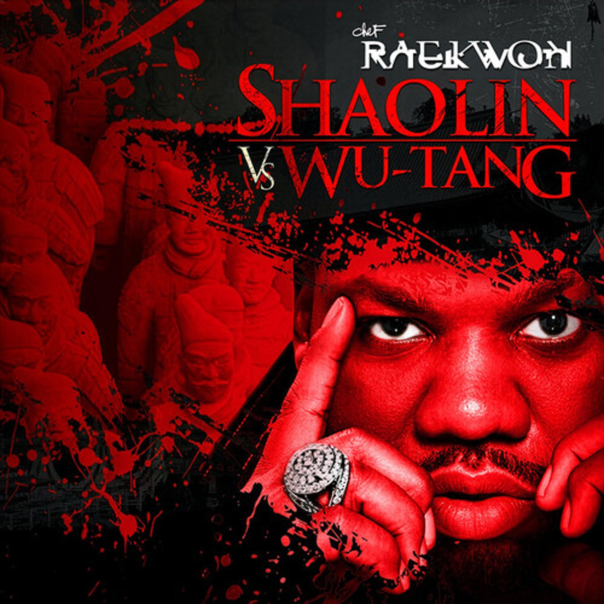 Raekwon "Shaolin vs. Wu-Tang (15th Anniversary)" 2xLP (Indie Exclusive "Blood Oath" (Half Red/Half Black vinyl)) 2xLP cover art