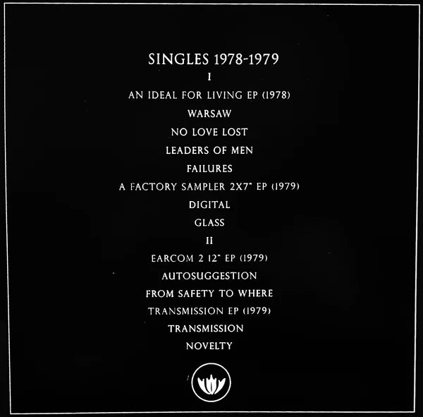 Joy Division "Singles Collection 1978–1979. Volume 1" LP