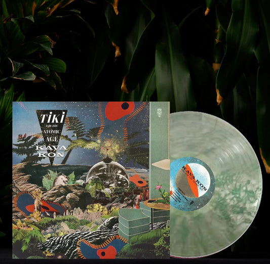 Kava Kon "Tiki For the Atomic Age" (Gold Teal Vinyl) LP cover art