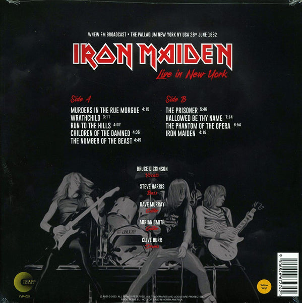 Iron Maiden "Live In New York: The Palladium New York, June 29th 1982" LP