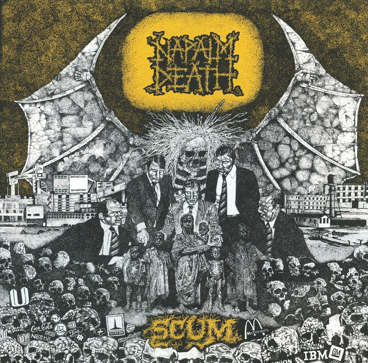 Napalm Death "Scum (40th Anniversary)" (Indie Exclusive Black & White Marble Vinyl) LP