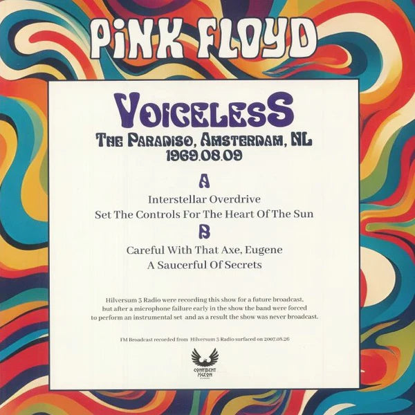 Pink Floyd "Voiceless - The Paradiso, Amsterdam 1969.08.09" LP