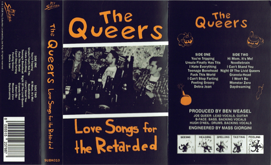 The Queers Love Songs For The Retarded Cassette cover art
